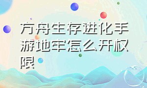 方舟生存进化手游地牢怎么开权限