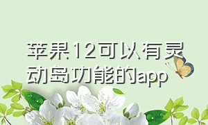 苹果12可以有灵动岛功能的app