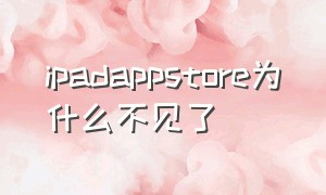 ipadappstore为什么不见了