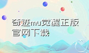 奇迹mu觉醒正版官网下载