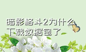 暗影格斗2为什么下载数据包了