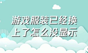 游戏服装已经换上了怎么没显示