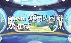 steam 30g以内游戏推荐（steam30g左右的免费游戏）