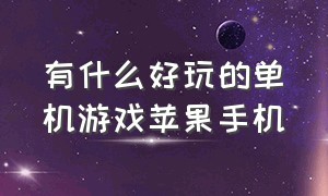 有什么好玩的单机游戏苹果手机