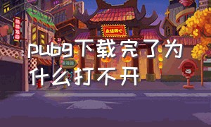 pubg下载完了为什么打不开