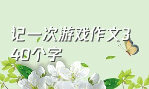 记一次游戏作文340个字（优秀作文记一次游戏50个字）