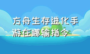 方舟生存进化手游在哪输指令（方舟生存进化手游怎么打代码）