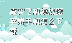 真实飞机模拟器苹果手机怎么下载