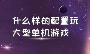 什么样的配置玩大型单机游戏（什么样的电脑配置可以玩大型游戏）