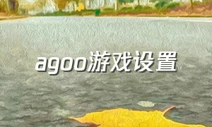 agoo游戏设置（dyo游戏怎么改成中文）