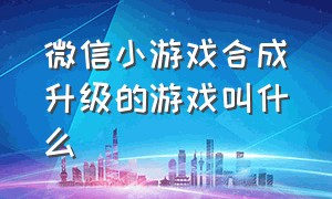 微信小游戏合成升级的游戏叫什么