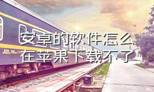 安卓的软件怎么在苹果下载不了（安卓能下载的苹果下载不了怎么办）