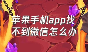 苹果手机app找不到微信怎么办