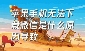 苹果手机无法下载微信是什么原因导致