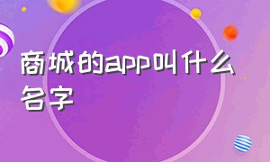 商城的app叫什么名字