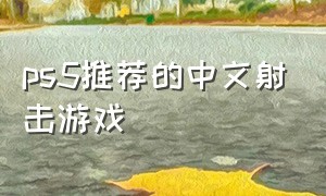 ps5推荐的中文射击游戏