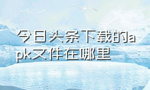 今日头条下载的apk文件在哪里