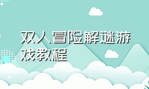 双人冒险解谜游戏教程