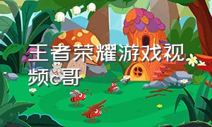 王者荣耀游戏视频c哥（王者mv视频）