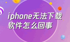 iphone无法下载软件怎么回事