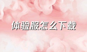 体验服怎么下载