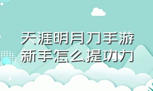 天涯明月刀手游新手怎么提功力