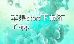苹果store下载不了app