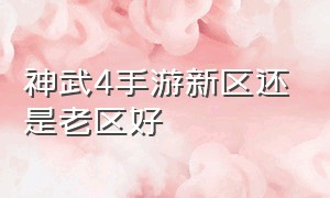 神武4手游新区还是老区好