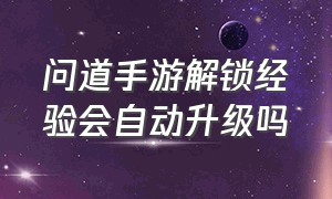 问道手游解锁经验会自动升级吗