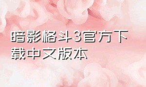暗影格斗3官方下载中文版本