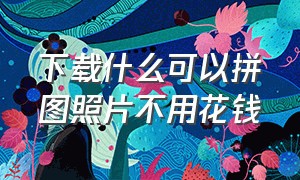 下载什么可以拼图照片不用花钱