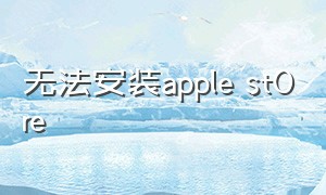 无法安装apple stOre