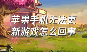 苹果手机无法更新游戏怎么回事（苹果手机无法信任软件怎么回事）