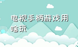 电视手柄游戏用啥玩（连电视游戏手柄玩什么游戏）