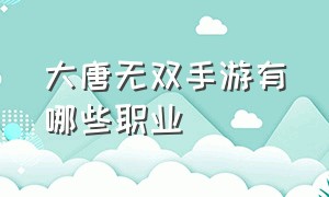 大唐无双手游有哪些职业