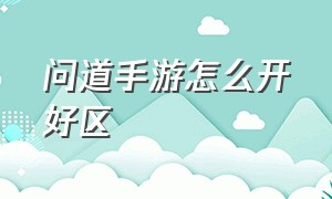 问道手游怎么开好区（问道手游怎么查看自己的区）