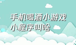 手机喝酒小游戏小程序叫啥