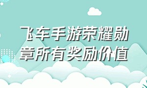 飞车手游荣耀勋章所有奖励价值