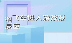 qq飞车进入游戏没反应