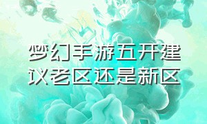 梦幻手游五开建议老区还是新区