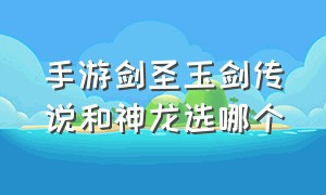 手游剑圣玉剑传说和神龙选哪个（手游双龙魔影剑和乾坤剑哪个好用）