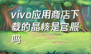 vivo应用商店下载的晶核是官服吗（vivo商城下载的光遇是官服吗）