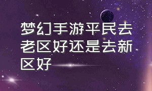 梦幻手游平民去老区好还是去新区好