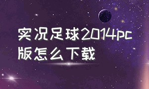 实况足球2014pc版怎么下载