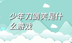 少年刀剑笑是什么游戏