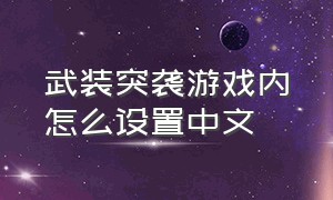 武装突袭游戏内怎么设置中文