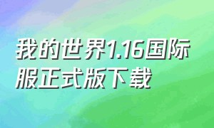 我的世界1.16国际服正式版下载