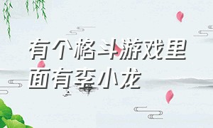 有个格斗游戏里面有李小龙