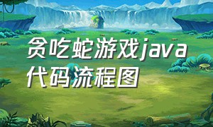 贪吃蛇游戏java代码流程图