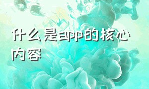 什么是app的核心内容（什么是app啊）